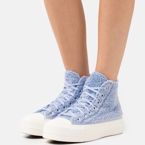 Converse | Shoes | Converse Chuck Taylor All Star Platform Sherpa Ghost  Blue Size 5536 | Poshmark